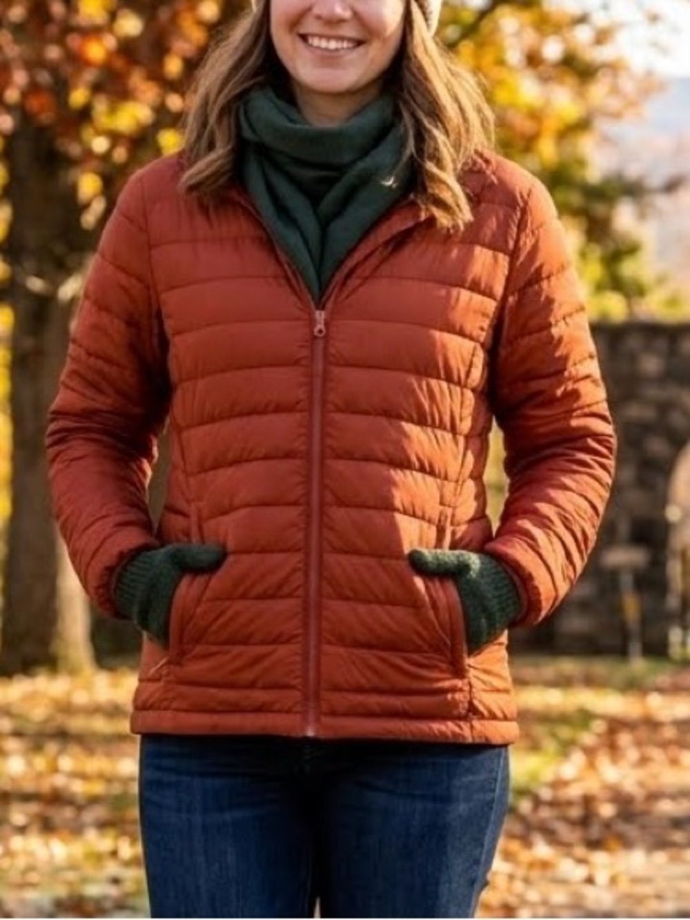 Girlfriend Collective Lightweight Quilted Jacket Packable Zippered Pockets Large